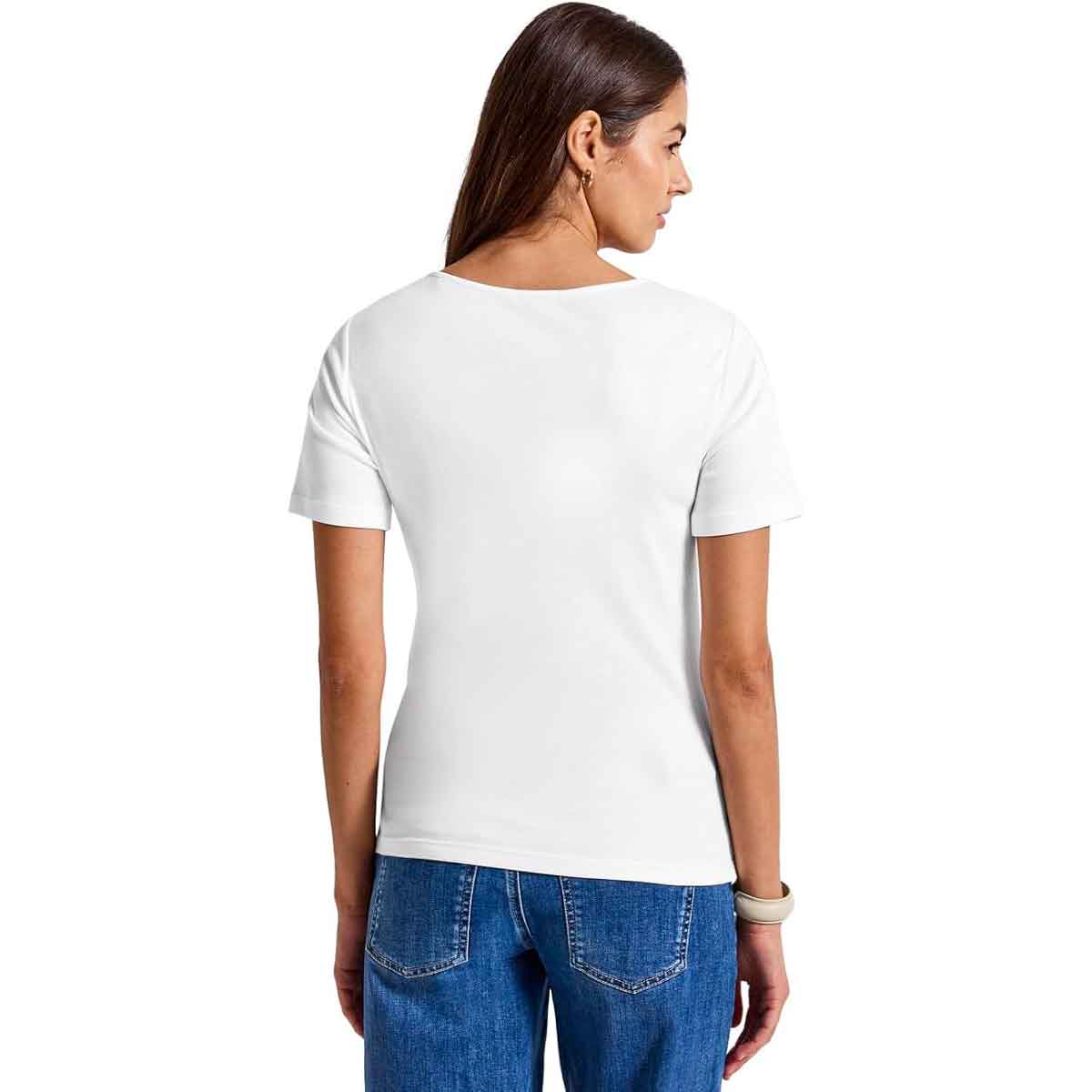 Maglietta Strutturata Street One Con Scollo A Cuore E Spalle Drop: Donna, Mix Cotone Elastico